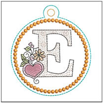 Heart Medallion ABCs - E - Machine Embroidery Designs