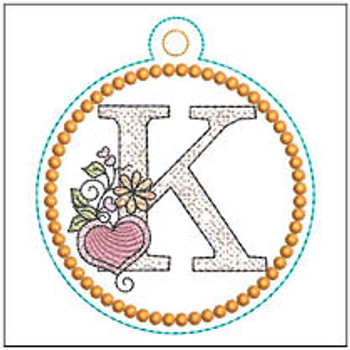 Heart Medallion ABCs - K - Machine Embroidery Designs