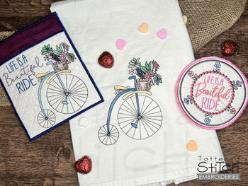 Penny Farthing Bicycle Pot Holder - Embroidery Designs