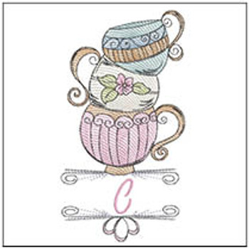 Teacups ABCs -C- Embroidery Designs & Patterns