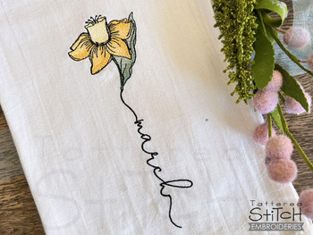 March Daffodils - Birth Month Flowers - Machine Embroidery