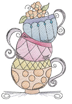  3 Teacups 2 - Embroidery Designs & Patterns