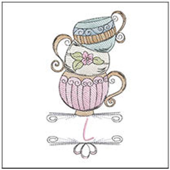 Teacups ABCs -L- Embroidery Designs & Patterns