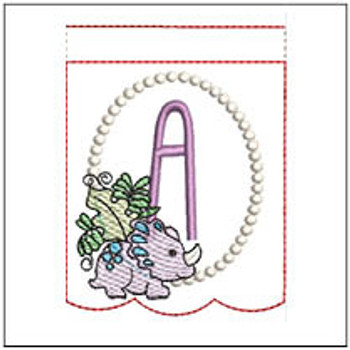 Dino ABCs Bunting - A - Embroidery Designs & Patterns