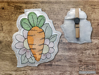Carrot Clothespin Magnet - Embroidery Designs & Patterns