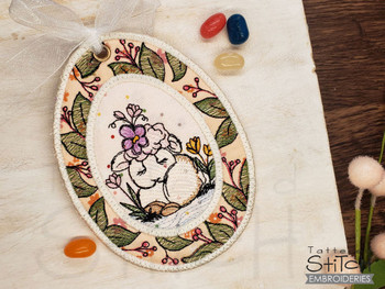 Lamb Ornaments/Coaster  - Machine Embroidery
