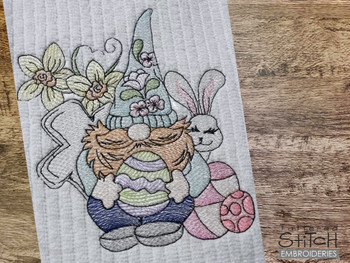 Gnome with Bunny - Machine Embroidery Designs & Patterns