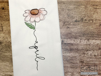 April Daisies - Birth Month Flowers Bundle - Machine Embroidery