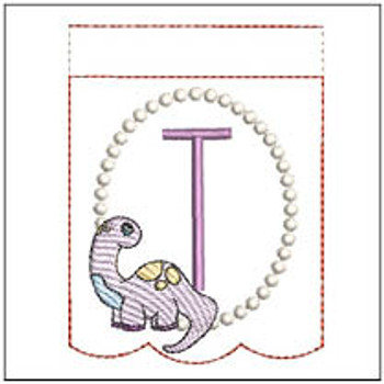 Brontosaurus  ABCs Bunting -T - Embroidery Designs & Patterns