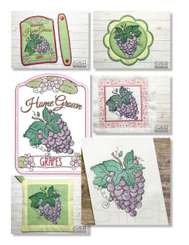 Grapes Bunch Bundle - Embroidery Designs & Patterns