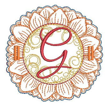 Sunflower Applique ABCs - G - Applique - Embroidery Designs