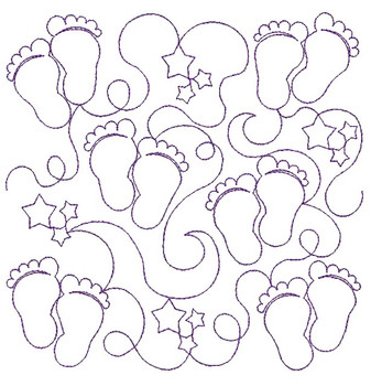 Baby Feet Edge to Edge Quilt Block - Embroidery Designs