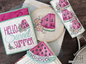 Hello Sweet Summer Pot Holder - Machine Embroidery