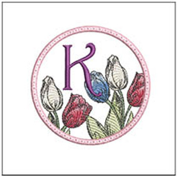 Tulip Coaster ABCs -K - Embroidery Designs & Patterns