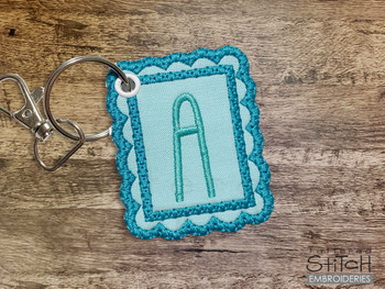 Scalloped ABCs Charm  E - Fits a 4x4" Hoop Embroidery Designs