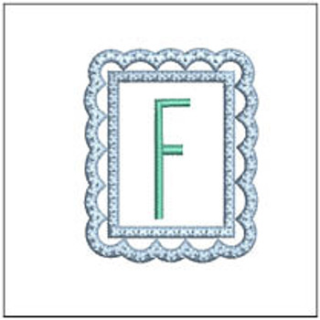 Scalloped ABCs Charm  F - Fits a 4x4" Hoop Embroidery Designs