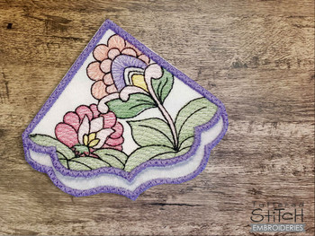 Jacobean  Corner Bookmark 3 - Machine Embroidery