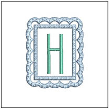 Scalloped ABCs Charm  H - Fits a 4x4" Hoop Embroidery Designs