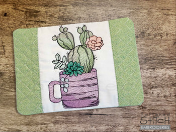 Succulents 2 Coaster/Trivet  - Embroidery Designs & Patterns