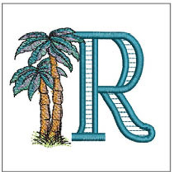 Palm Trees ABCs-R- Fits a 4x4" Hoop Embroidery Designs