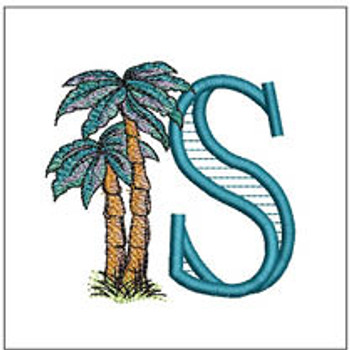 Palm Trees ABCs-S- Fits a 4x4" Hoop Embroidery Designs