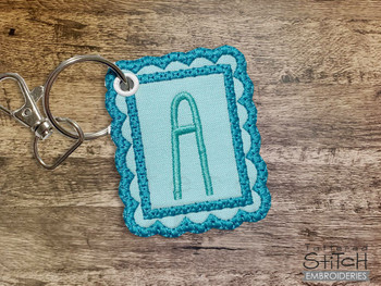 Scalloped ABCs Charm P - Fits a 4x4" Hoop Embroidery Designs