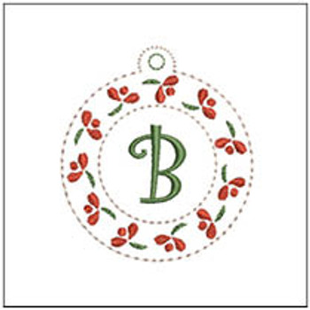 Floral ABCs Charm - B - Fits a 4x4" Hoop Embroidery Designs