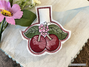 Cherries Clothespin Magnet- Embroidery Designs & Patterns