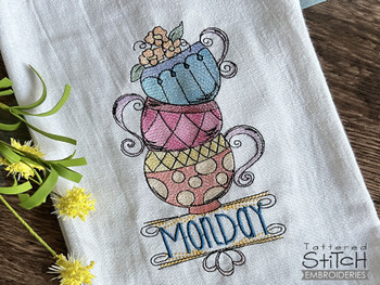 Daily Teacups Bundle - Embroidery Designs & Patterns