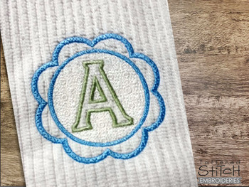 Scalloped Monogram ABCs J - Fits a 4x4" Hoop Embroidery Designs
