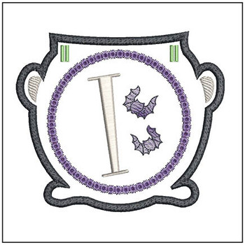 Cauldron Banner ABCs -I- Fits a 5x7" Hoop Embroidery Designs
