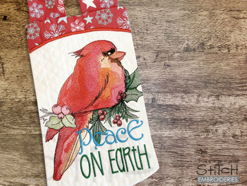 Peace on Earth Garden Flag - Machine Embroidery