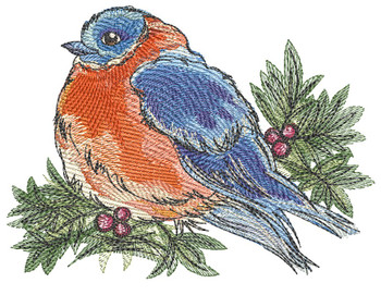 Bluebird - Machine Embroidery