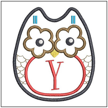 Owl Banner ABCs -Y Fits a 5x7" Hoop Embroidery Designs