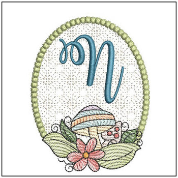 Mushroom ABCs -N - Fits a 4x4" Hoop - Embroidery Designs