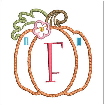 Pumpkin Banner 2 ABCs -F Fits a 5x7" Hoop Embroidery Designs