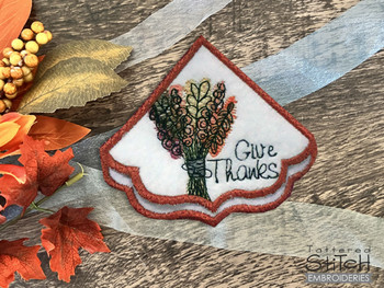 Give Thanks Corner Bookmark - Embroidery Designs & Patterns