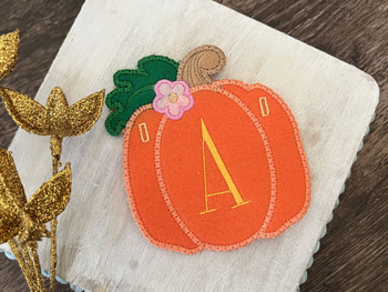 Pumpkin Banner 2 ABCs -H Fits a 5x7" Hoop Embroidery Designs