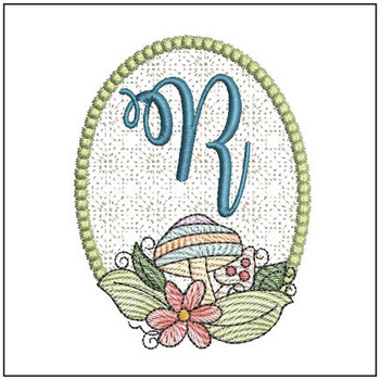 Mushroom ABCs -R - Fits a 4x4" Hoop - Embroidery Designs