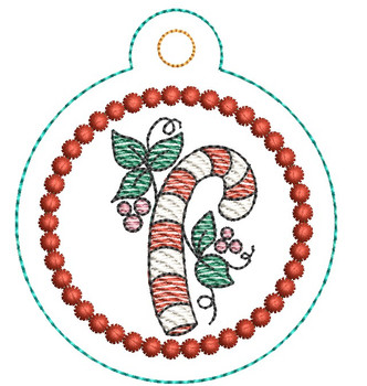 Candy Cane Ornament- Embroidery Designs & Patterns