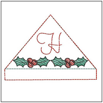 Holly Berry ABCs Corner Bookmark - H - Embroidery Designs & Patterns