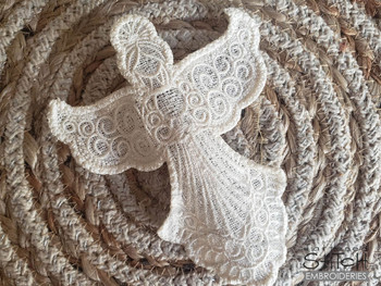 Angel, Free Standing Lace, Fits a 5x7" Hoop, Machine Embroidery Pattern, Christmas Holiday Lace Star, Gift Giving