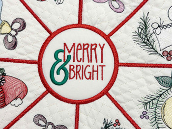 Merry & Bright Circular Placemat - Fits a 5x7" Hoop - Embroidery Designs & Patterns
