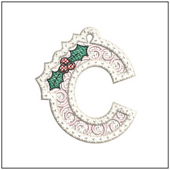 Free Standing Lace Scroll ABCS- C - Fits a 4x4" Hoop, Machine Embroidery Pattern,