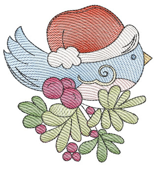 Floral Chicken - Instant Downloadable Machine Embroidery - Light