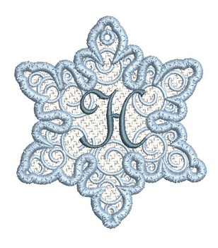 Snowflake Free Standing Lace ABCs - H Fits a 4x4" Hoop, Machine Embroidery Pattern,