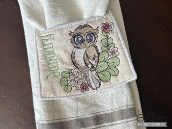 Bird of the Month - January Owl - Towel Topper Embroidery Designs