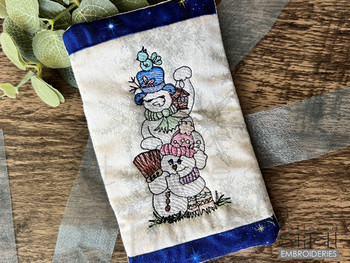 Snowmen Fridge Handle Wrap-Embroidery Designs & Patterns