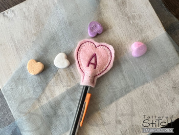 Heart Pencil Topper ABCs - G - Embroidery Designs & Patterns