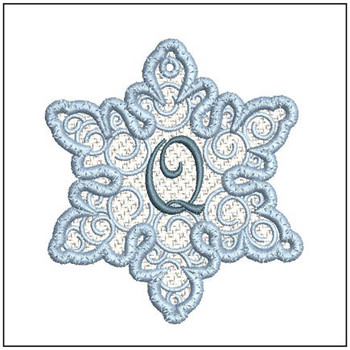 Snowflake Free Standing Lace ABCs -  Q - Fits a 4x4" Hoop, Machine Embroidery Pattern,